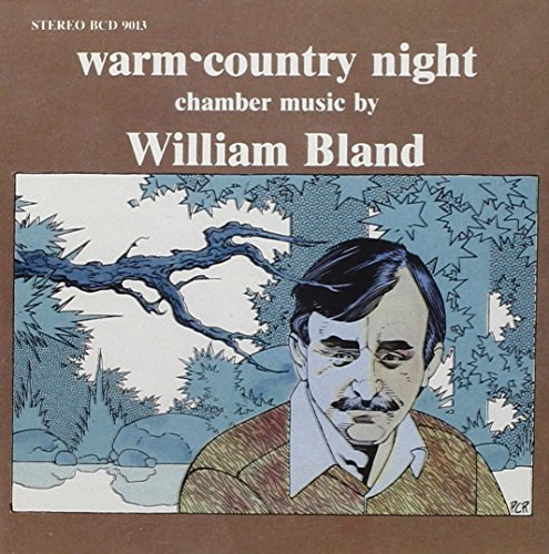 Red CD cover with illustration of man and trees, titled "warm country night".