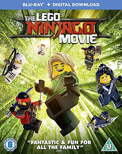 "The Lego Ninjago Movie" Blu-ray cover featuring Lego characters in a bamboo forest.