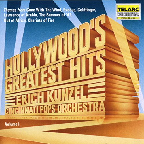 "CD cover with 3D gold text 'Hollywood's Greatest Hits' against a blue background."