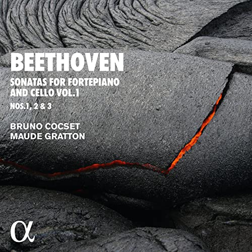 CD cover for Beethoven sonatas, featuring dark, textured rock imagery.