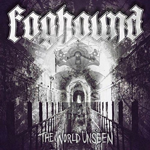 Foghound album cover: a dark tunnel scene with glowing text and a robot.