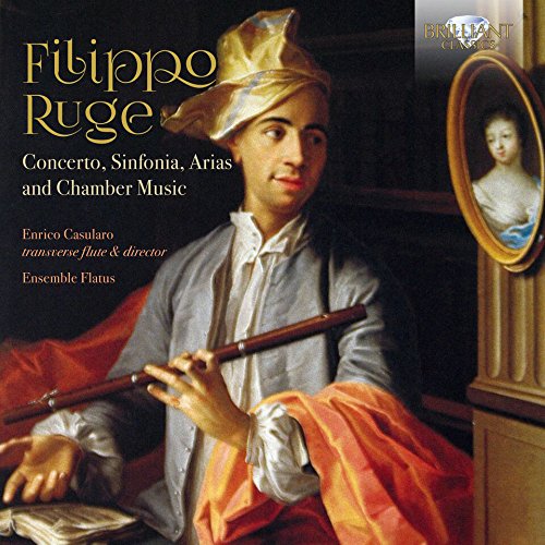 "CD cover featuring a man playing a flute, dressed in 18th-century attire."