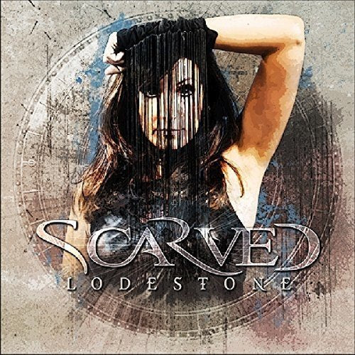 CD cover for Scarved - Lodestone, featuring a woman with hanging strands.