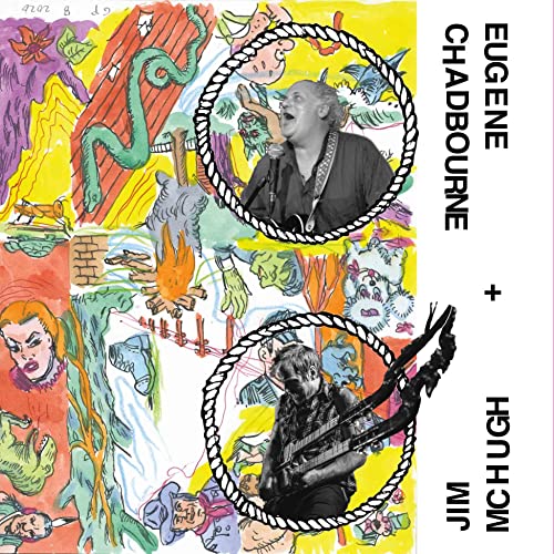 CD cover for Eugene Chadbourne & Jim McHugh’s “Bad Scene,” with colorful, surreal art.