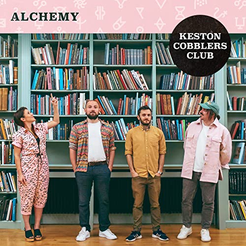 Vinyl album cover for Keston Cobblers Club featuring four men in front of bookshelves.