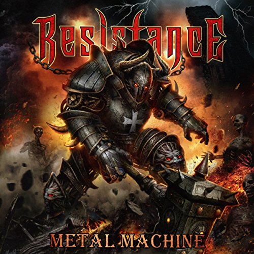 CD cover: armored warrior with horned helmet amid fiery destruction.