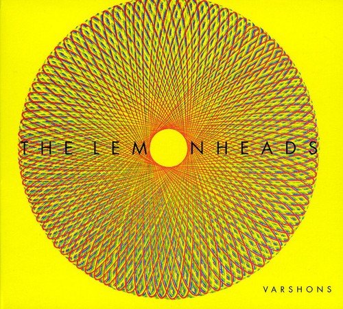 "Album cover with bright yellow background, colorful spiral pattern, and 'The Lemonheads' text."