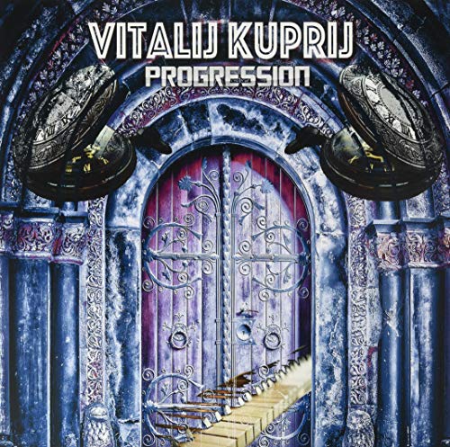 Album cover for Vitalij Kuprij’s “Progression” featuring a doorway and piano keys.