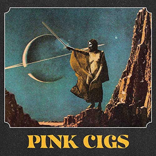 CD cover: Figure with sword against a planetary landscape, text "PINK CIGS".