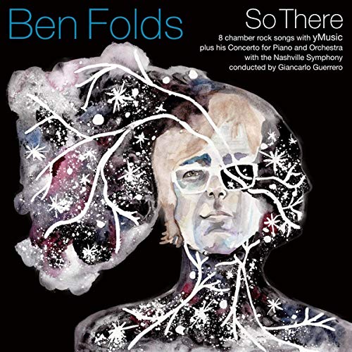 Ben Folds' "So There" vinyl album cover, watercolor portrait with white branches.