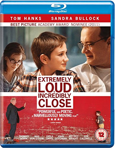 Extremely Loud & Incredibly Close" Blu-ray cover with a boy and man facing each other.