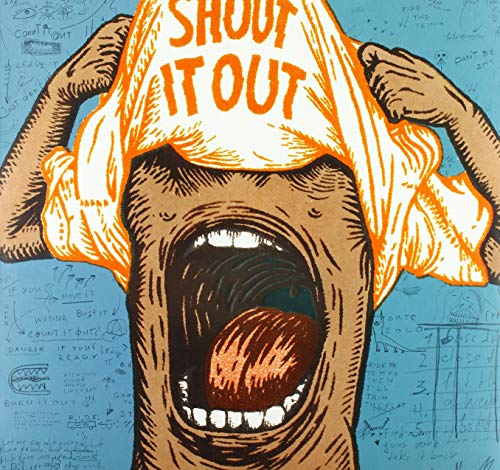 Illustration of a person shouting with text "SHOUT IT OUT" above.