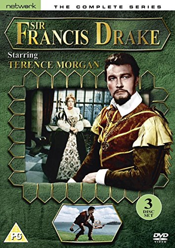 DVD cover for "Sir Francis Drake" featuring Terence Morgan and a period scene.