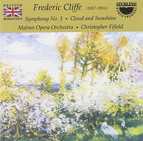 CD cover: painting of white flowers and golden trees under a cloudy sky.