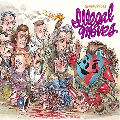 CD cover for Sunwatchers’ “Illegal Moves” featuring chaotic, cartoonish figures.