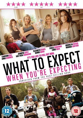 DVD cover for "What to Expect When You're Expecting" with pregnant women and parents.