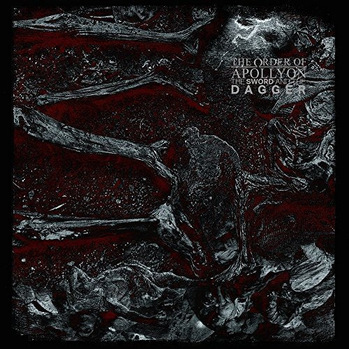 Dark red Page Page with abstract black and white design, featuring white text "The Order of Apollyon".