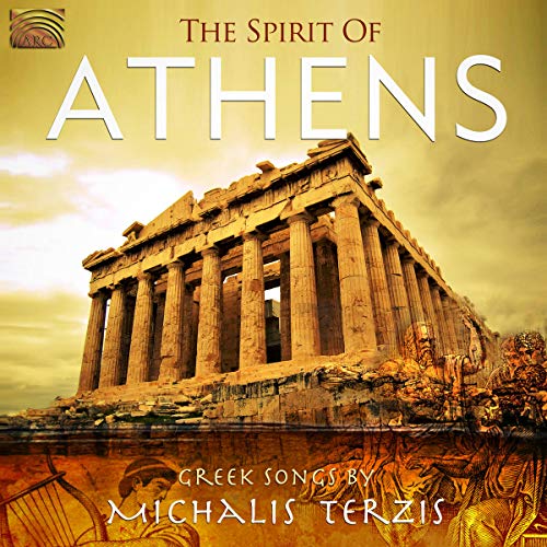 CD cover: The Parthenon in Athens with golden text and artwork.
