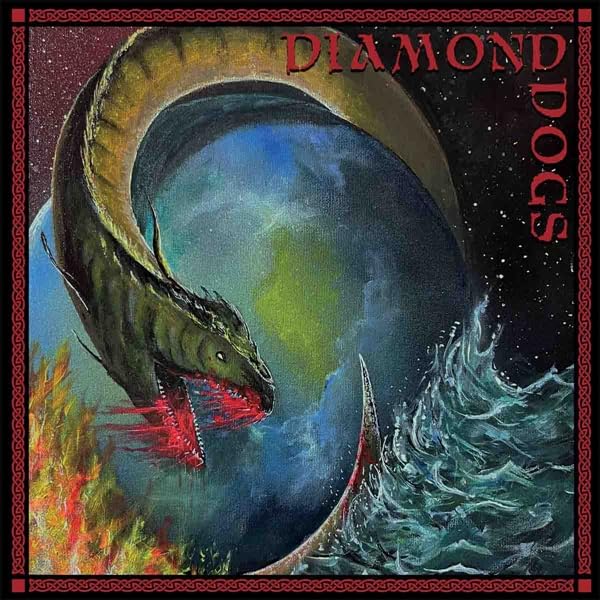 Album cover: a painted sea serpent emerging from stormy, swirling blue water.
