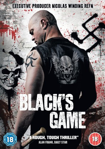 DVD cover for "Black's Game" featuring a muscular man with tattoos.
