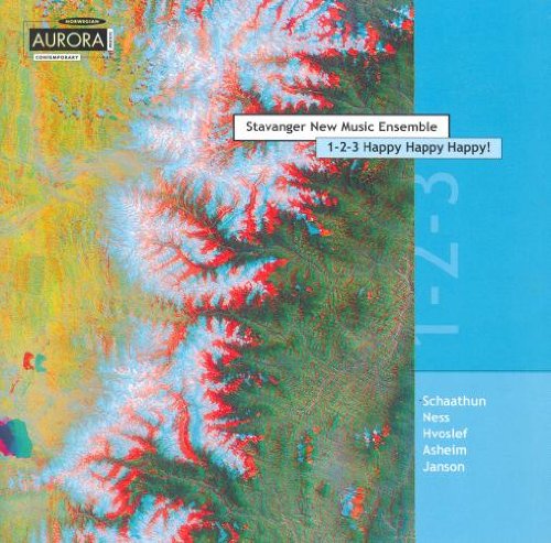 "CD cover with abstract, multicolored design and blue sidebar, featuring text and artist names."