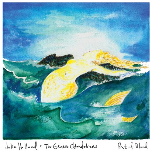 Watercolor album cover depicting waves and a bright, central figure.