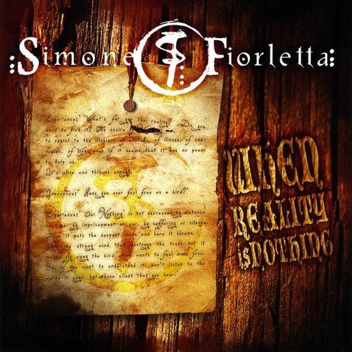 CD cover for Simone Fiorletta’s “When Reality Is Nothing,” aged parchment design.