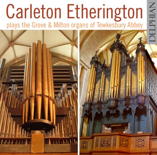 "CD cover featuring two images of a large pipe organ in a church."