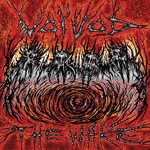 The image is a red-toned album cover with a swirling, abstract design.