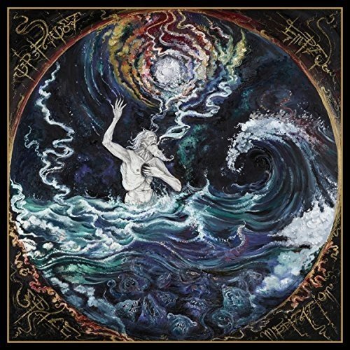 Album cover art: a nude figure in turbulent water, surrounded by swirling cosmic patterns.