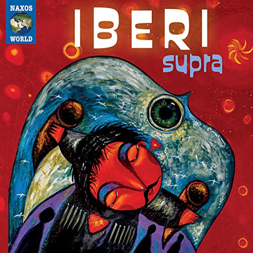 CD cover for Iberi’s “Supra” featuring colorful, abstract painted figures.