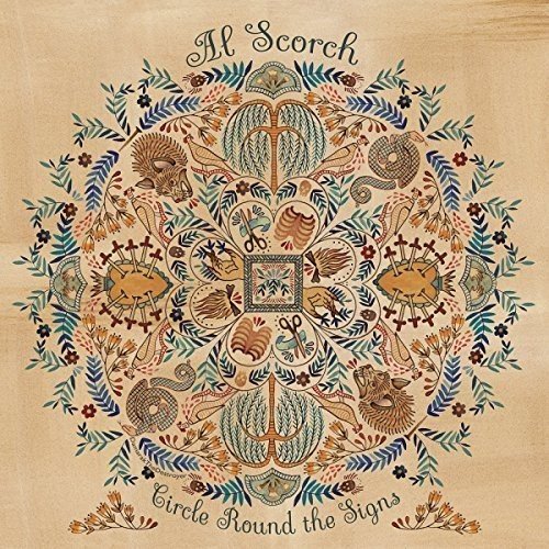 "Album cover with intricate mandala design, featuring 'Al Scorch' and 'Circle Round the Signs' text."