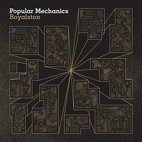 "Album cover with 'Popular Mechanics' and 'Royalston' in white and gold on a black background."