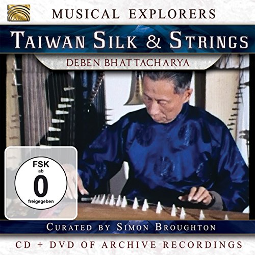 "CD cover featuring a man playing a traditional instrument, wearing a blue robe."