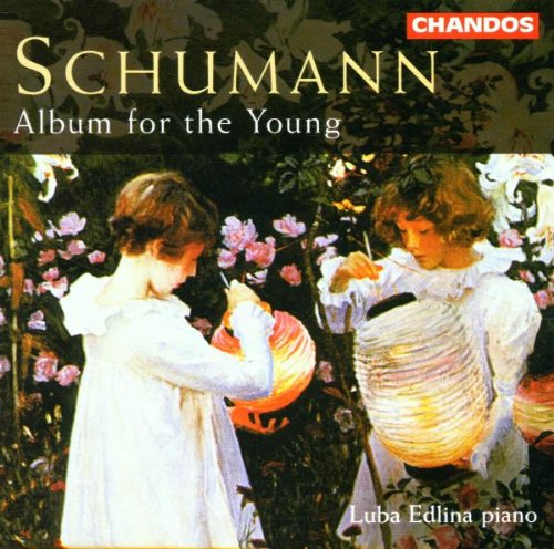 "CD cover featuring painting of two children in white dresses amidst flowers."