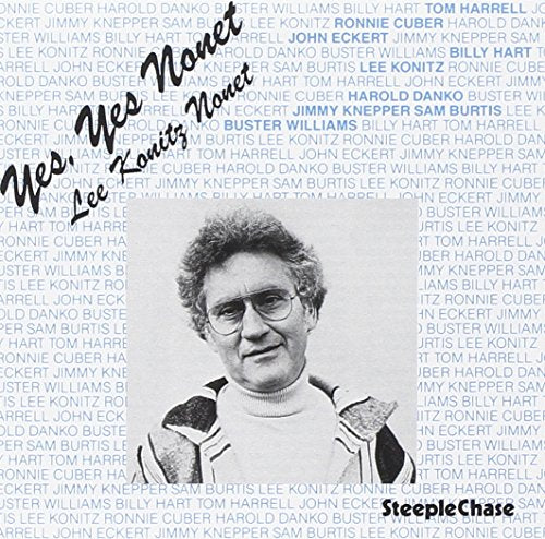 CD cover featuring portrait of jazz musician Lee Konitz with text.
