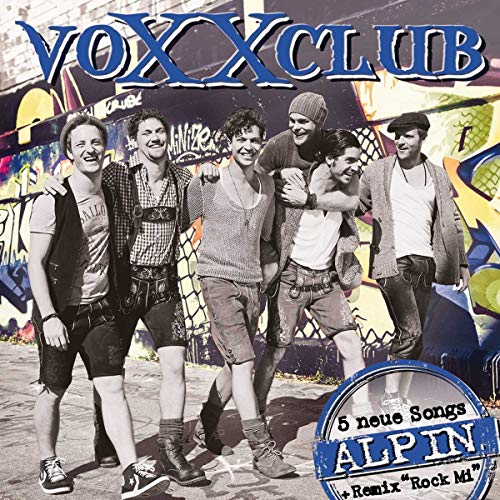 CD cover for Voxxclub’s “Alpin” featuring a group of young men.