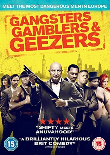 DVD cover for "Gangsters Gamblers & Geezers" featuring a group of men.