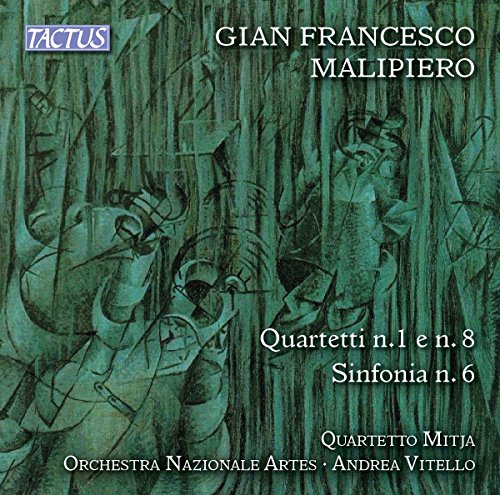 "CD cover with green-toned illustration and white text, featuring 'Gian Francesco Malipiero'."