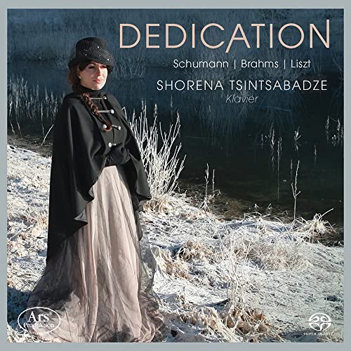 CD cover featuring pianist Shorena Tsintsabadze in period clothing.