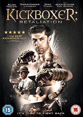 "Kickboxer: Retaliation" DVD cover featuring a man in boxing gloves surrounded by action scenes.