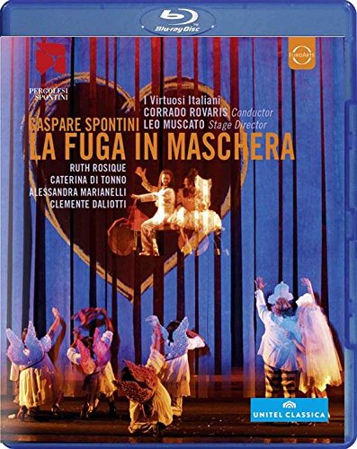 Blu-ray cover for opera "La Fuga In Mascera" featuring stage performers.