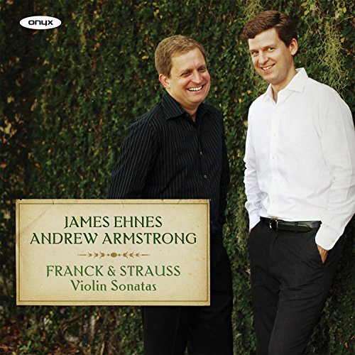 CD cover featuring two smiling men and text: Franck & Strauss Violin Sonatas.