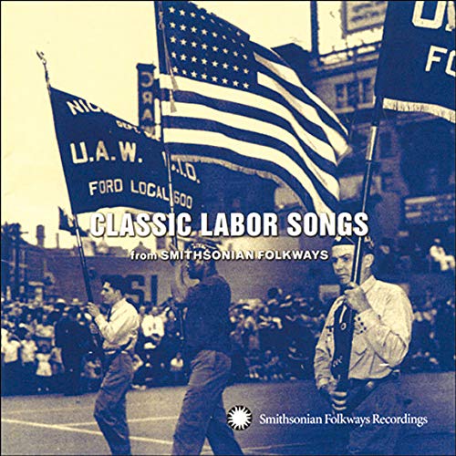 CD cover: vintage photo of a labor rally with an American flag.