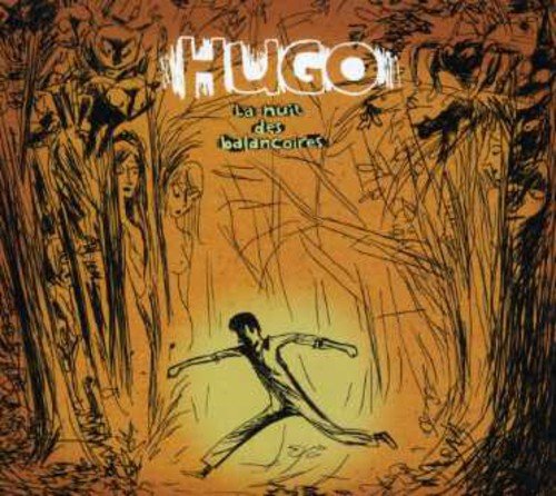 The image depicts an orange album cover with a black and white illustration.