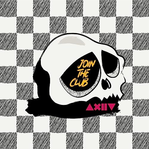 Skull illustration with “Join The Club” text on a checkered background.