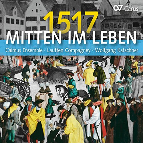 A CD cover featuring a medieval scene with people in Renaissance attire.