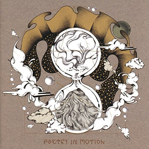 CD cover with swirling, illustrated design of an hourglass and clouds.