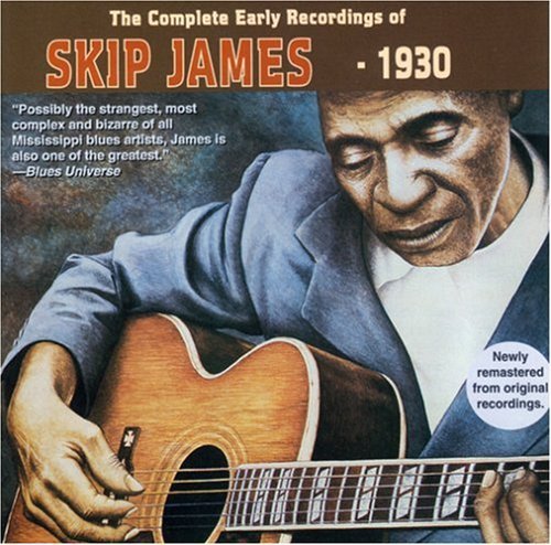 CD cover featuring Skip James playing guitar, with brown banner and orange text.