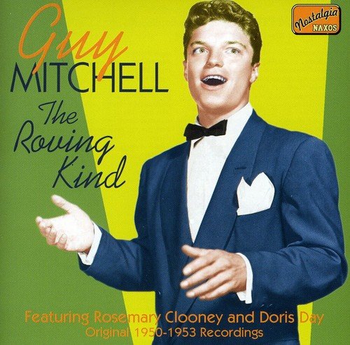 Guy Mitchell album cover featuring a man in a blue suit against a green and yellow background.